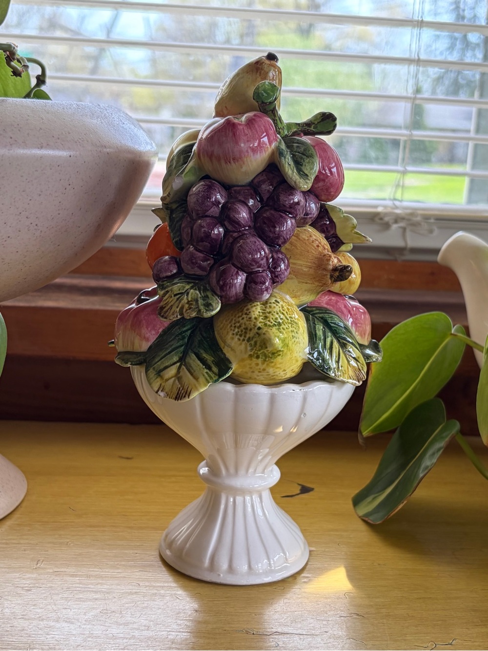 Vintage ceramic fruits in bowl for decor mid-century modern topiary - Picture 3 of 12